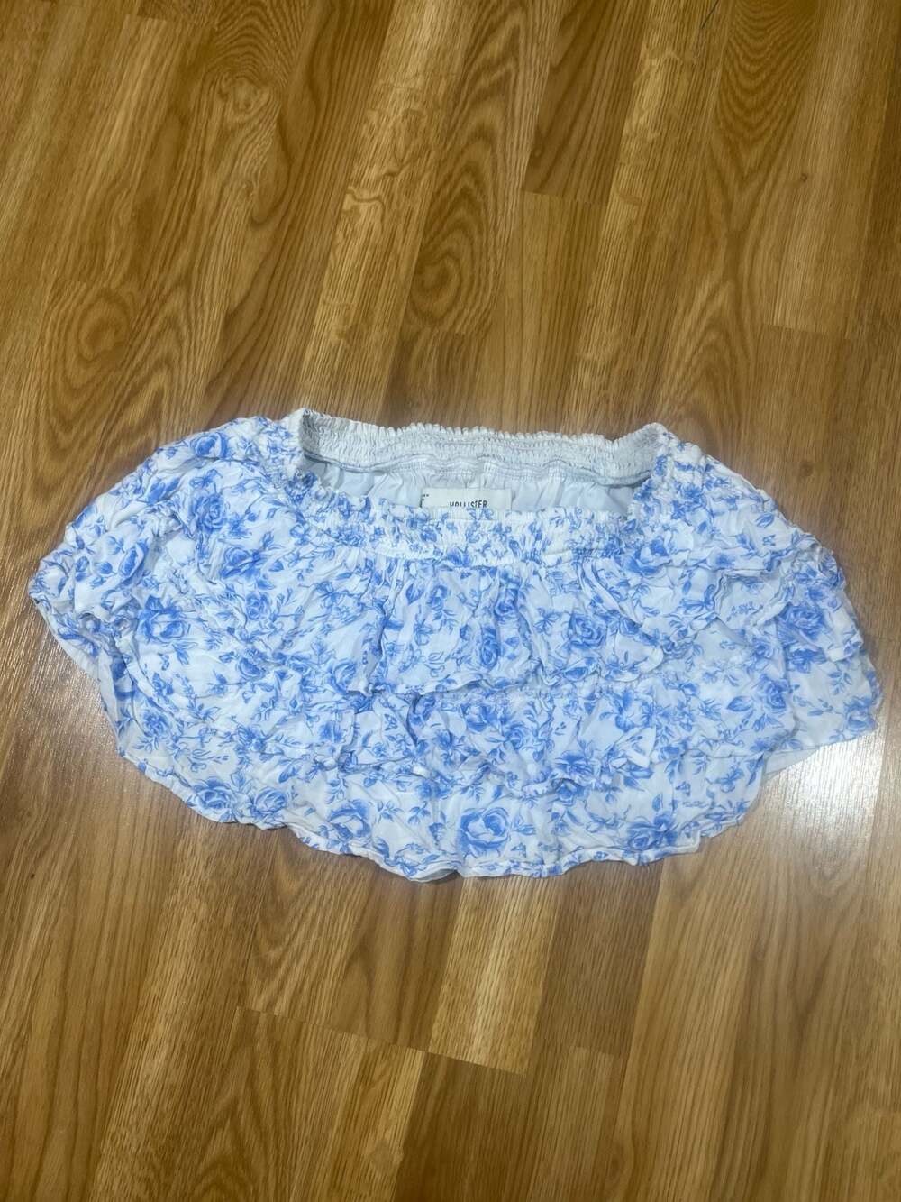 Hollister Blue Floral Tiered Ruffle Mini Skort